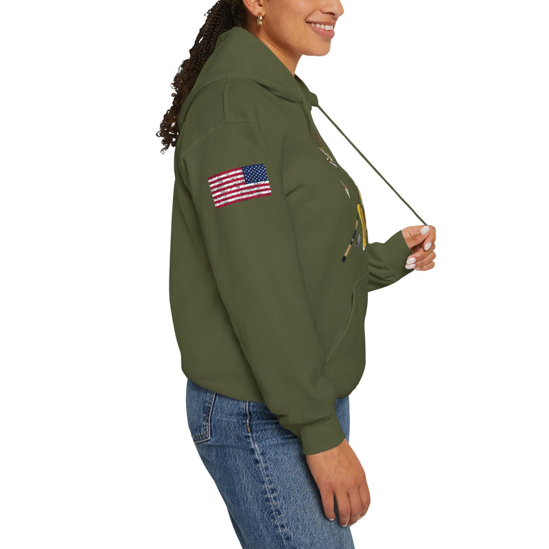 Load image into Gallery viewer, NO Smokin' Walleye Patriot Hooded Sweatshirt