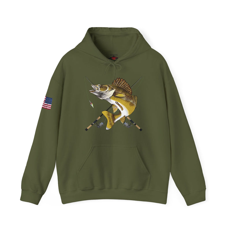 Load image into Gallery viewer, NO Smokin' Walleye Patriot Hooded Sweatshirt