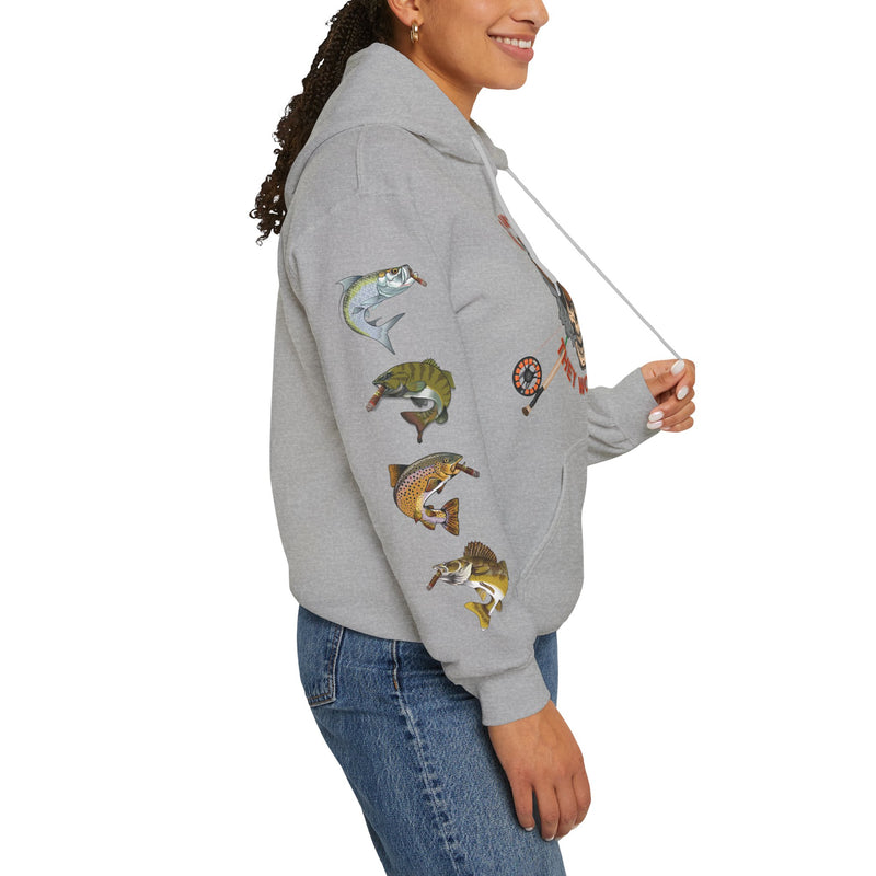 Load image into Gallery viewer, Smokin' Skull and Mega-Fish Patriot Hoodie Sweatshirt