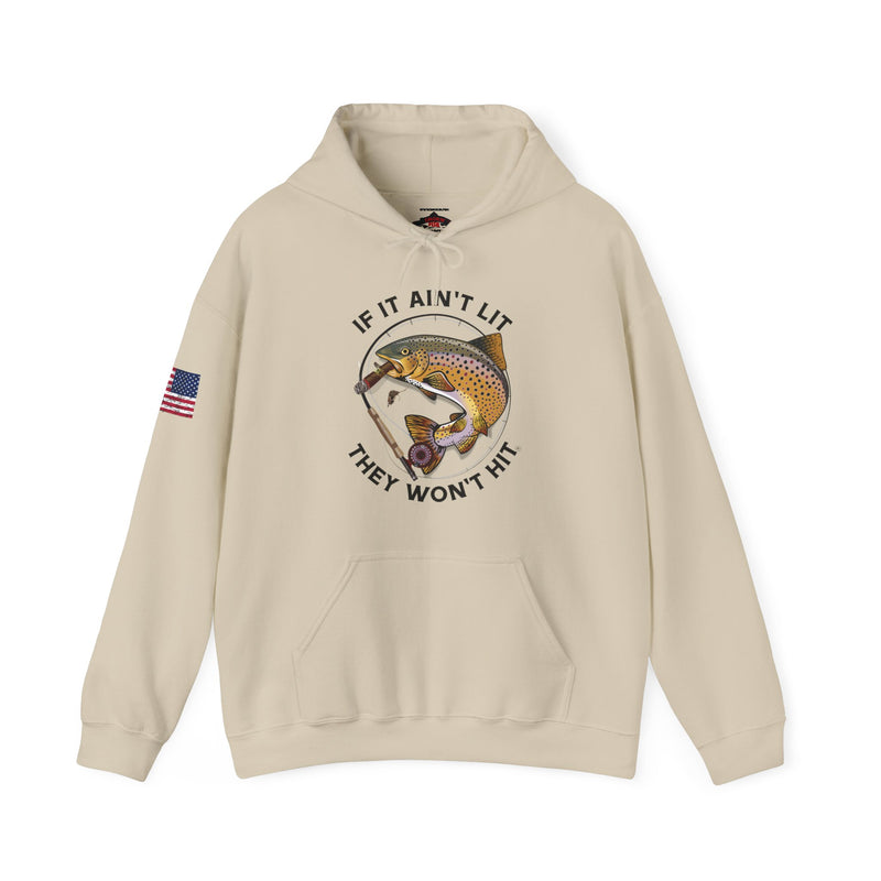 Load image into Gallery viewer, Smokin' Brown Trout & Mouse Patriot Hoodie Sweatshirt