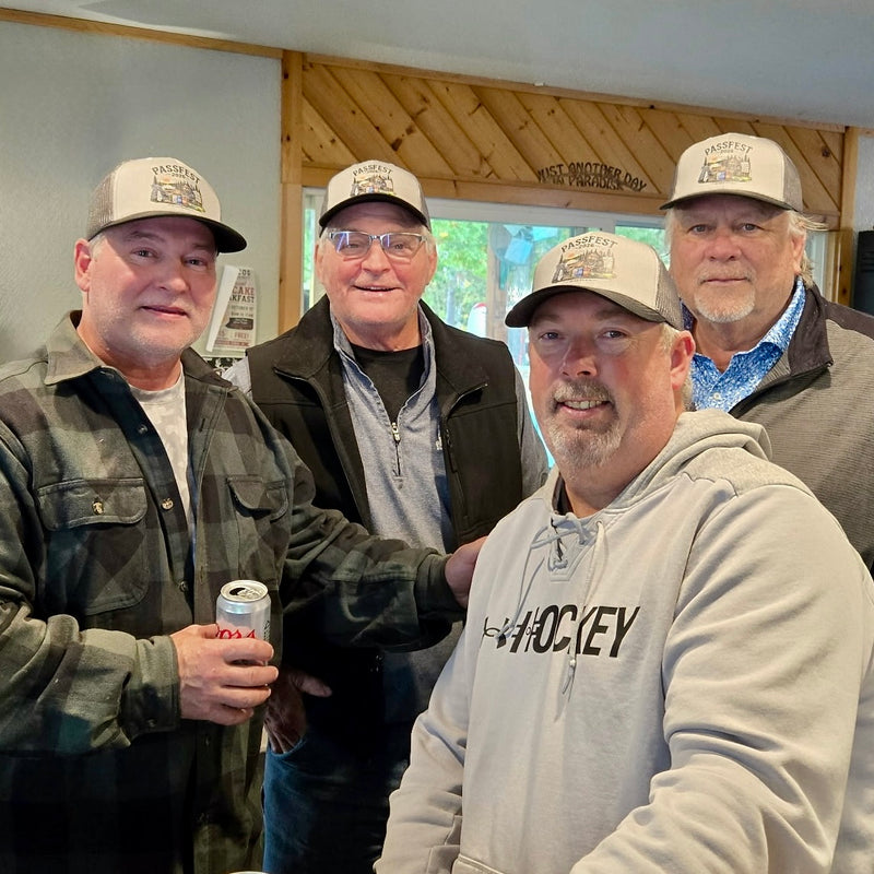 Smokin’ Fish® custom-made caps for a boys weekend in Northern Wisconsin. We hear they had a great time!