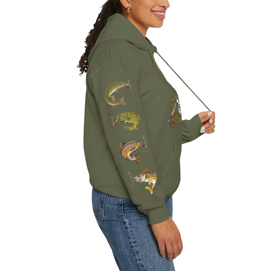 SMOKIN' Skull Mega-Fish Patriot Hoodie