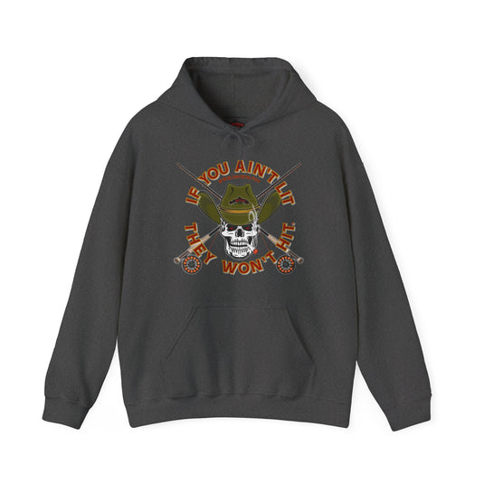 SMOKIN' Doobie Cowboy Skull Americana Fly Rod Hoodie Sweatshirt