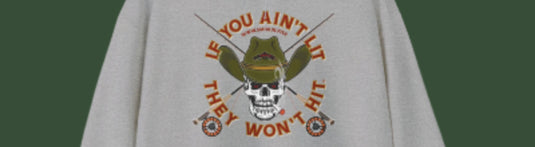 SMOKIN' Doobie Cowboy Skull Americana Fly Rod Hoodie Sweatshirt