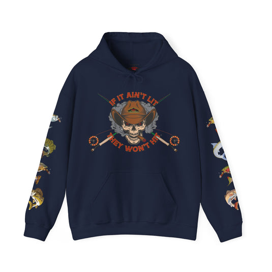 Smokin' Skull and Mega-Fish Patriot Hoodie Sweatshirt