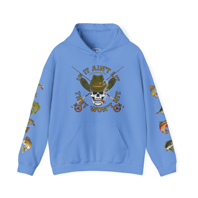 Load image into Gallery viewer, SMOKIN' Skull Mega-Fish Patriot Hoodie
