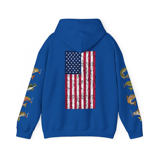 SMOKIN' Skull Mega-Fish Patriot Hoodie