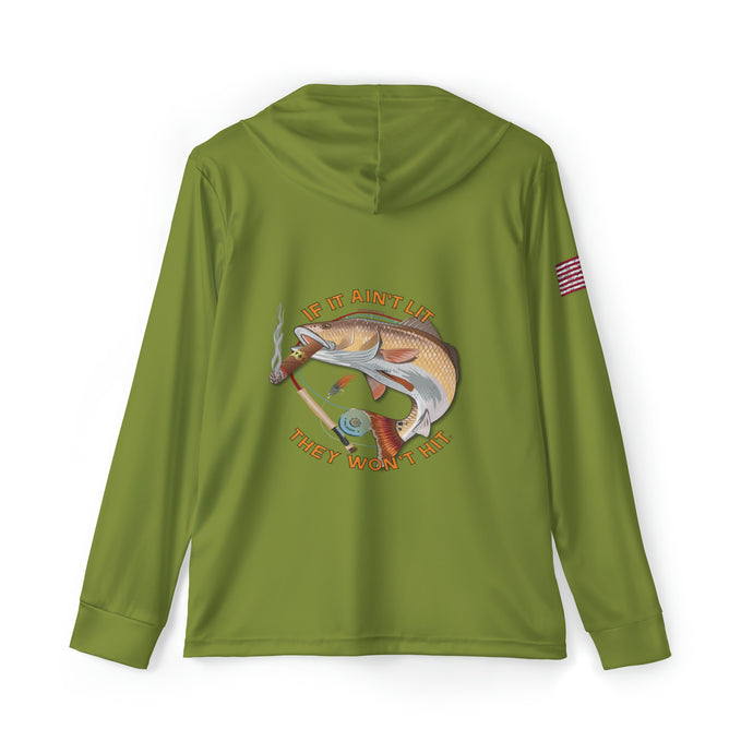 Smokin' Redfish Patriot Fishing Hoodie | Olive