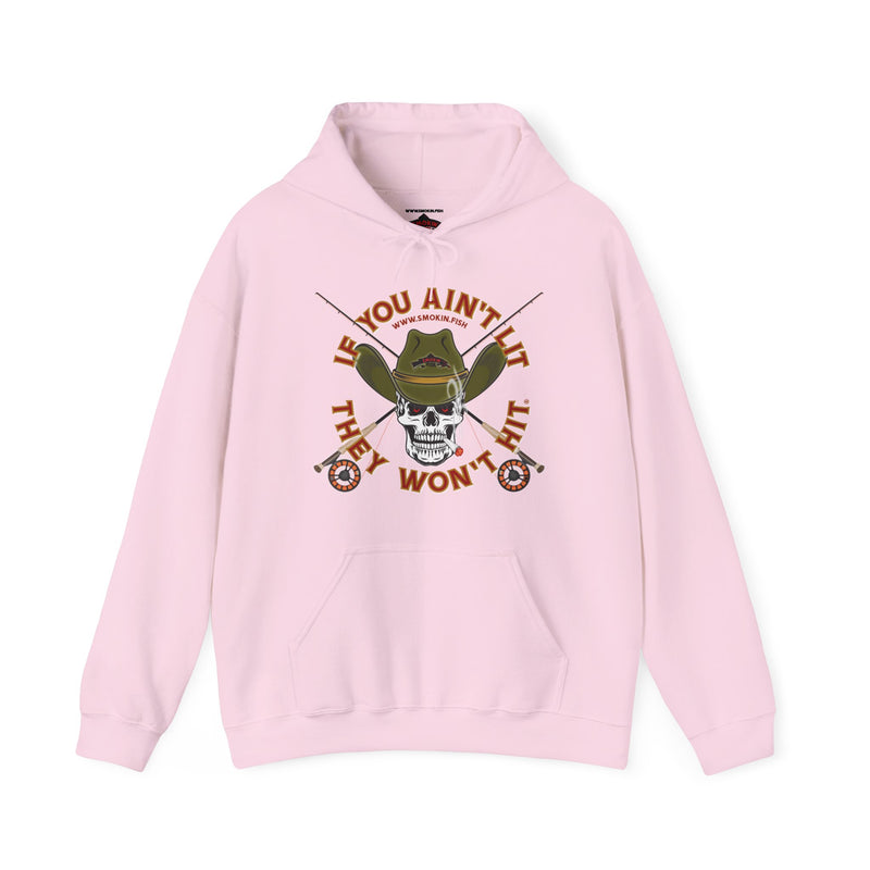 Load image into Gallery viewer, SMOKIN&#39; Doobie Cowboy Skull Americana Fly Rod Hoodie Sweatshirt
