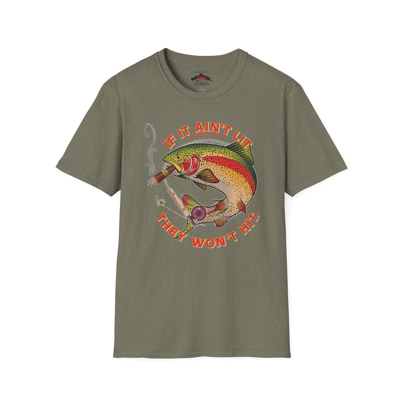 Load image into Gallery viewer, Smokin&#39; Rainbow Trout Cigar T-Shirt
