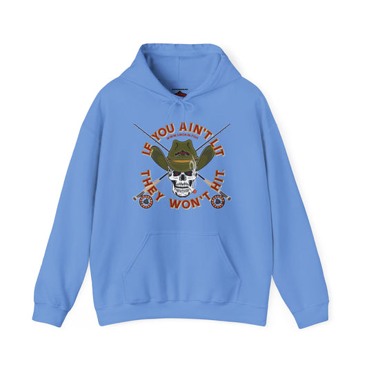SMOKIN' Doobie Cowboy Skull Americana Fly Rod Hoodie Sweatshirt
