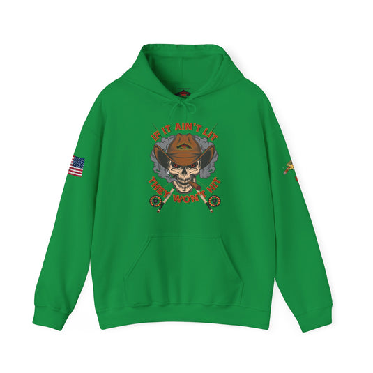 Smokin' Skull and Brown Trout Patriot Hoodie Sweatshirt