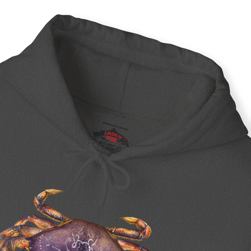 Load image into Gallery viewer, Dungeness Crab Hoodie Sweatshirt by by ChartingNature.com
