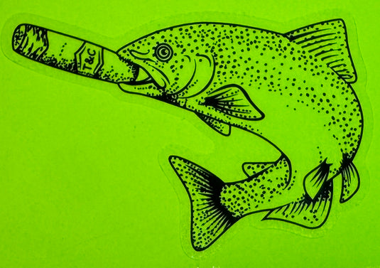 Heritage Trout & Cigars Black Line Fish Sticker