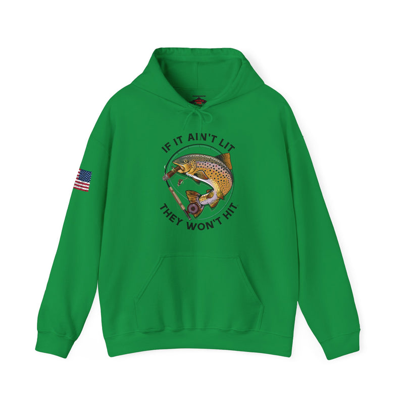 Load image into Gallery viewer, Smokin&#39; Brown Trout &amp; Mouse Patriot Hoodie Sweatshirt
