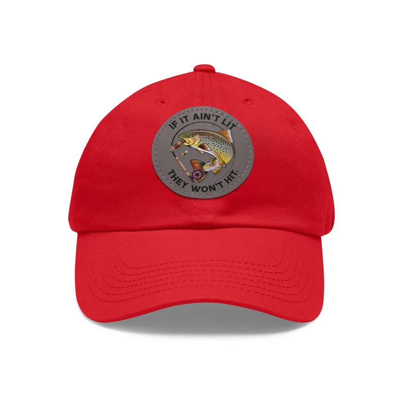 Load image into Gallery viewer, Smokin&#39; Brown Trout Cap with Leather Patch
