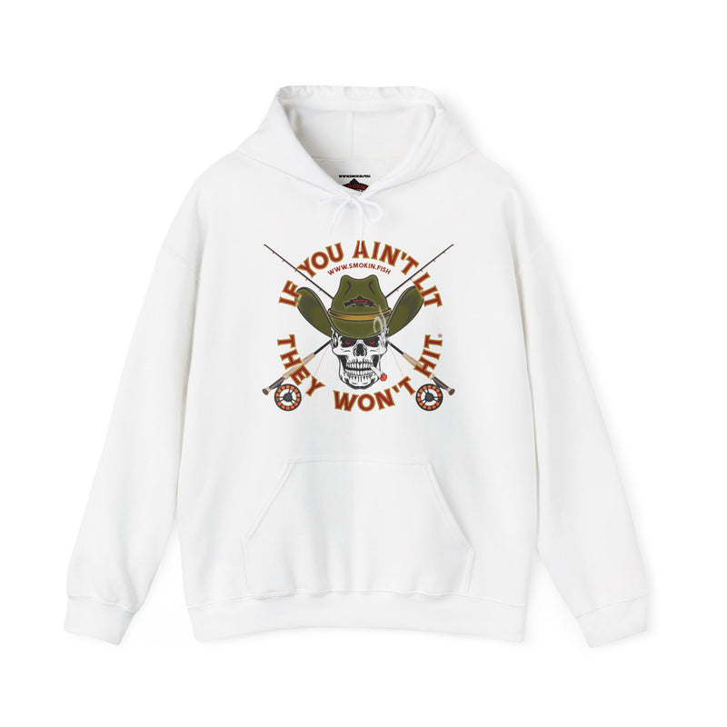 Load image into Gallery viewer, SMOKIN&#39; Doobie Cowboy Skull Americana Fly Rod Hoodie Sweatshirt
