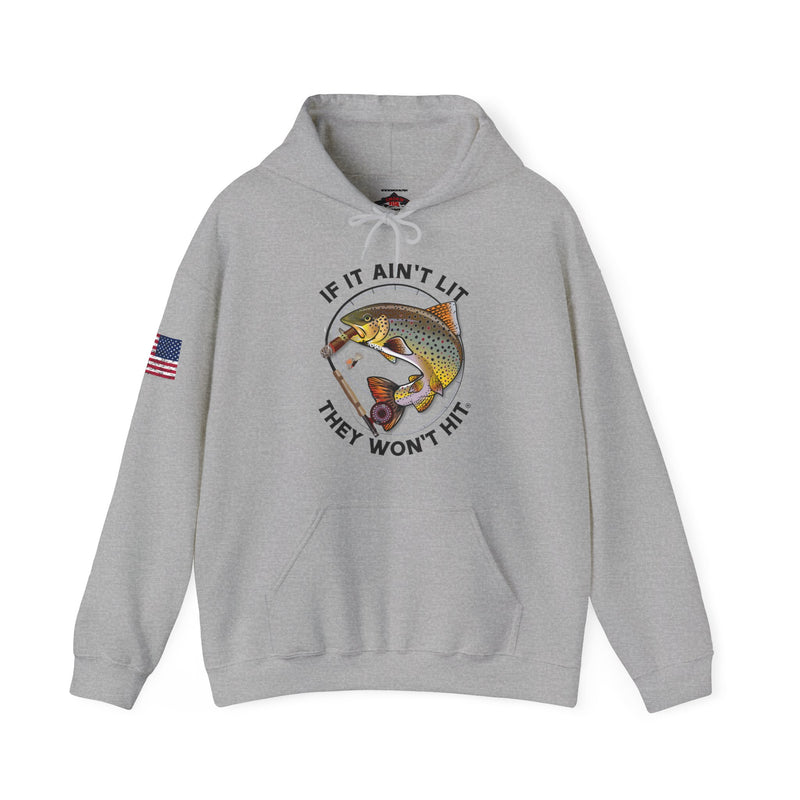 Load image into Gallery viewer, Smokin&#39; Brown Trout Patriot Hoodie Sweatshirt
