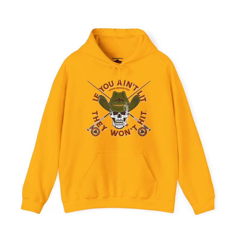 Load image into Gallery viewer, SMOKIN&#39; Doobie Cowboy Skull Americana Fly Rod Hoodie Sweatshirt
