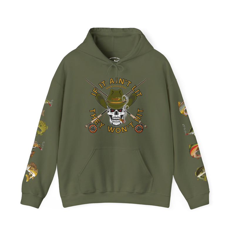 Load image into Gallery viewer, SMOKIN' Skull Mega-Fish Patriot Hoodie
