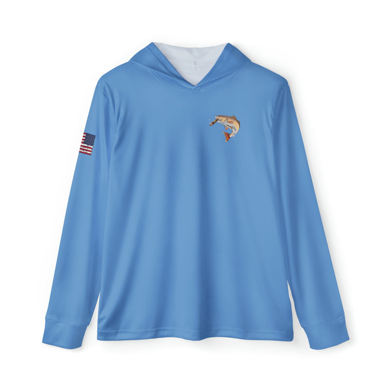 Load image into Gallery viewer, Smokin&#39; Redfish Patriot Fishing Hoodie | Ocean Blue
