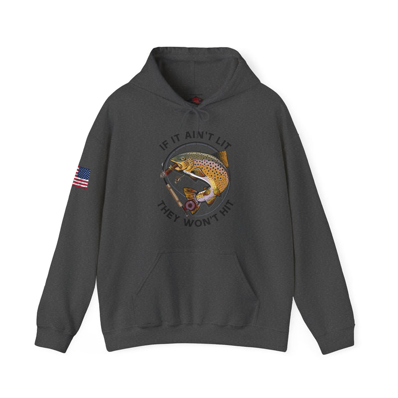 Load image into Gallery viewer, Smokin&#39; Brown Trout &amp; Mouse Patriot Hoodie Sweatshirt

