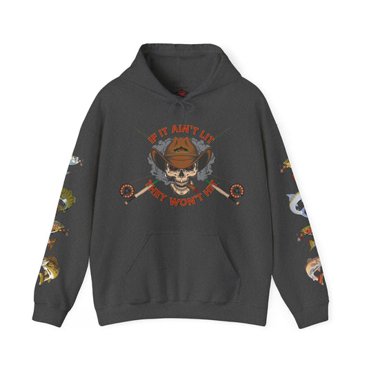 Smokin' Skull and Mega-Fish Patriot Hoodie Sweatshirt