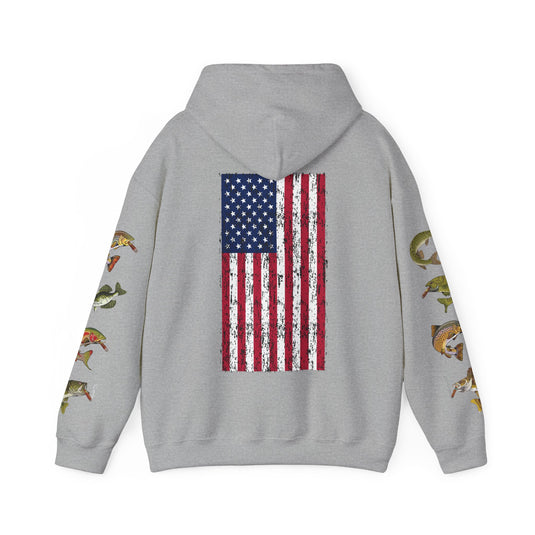 SMOKIN' Skull Mega-Fish Patriot Hoodie