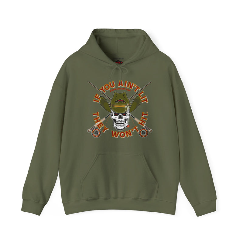 Load image into Gallery viewer, SMOKIN&#39; Doobie Cowboy Skull Americana Fly Rod Hoodie Sweatshirt
