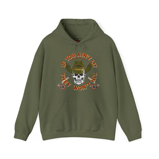SMOKIN' Doobie Cowboy Skull Americana Fly Rod Hoodie Sweatshirt