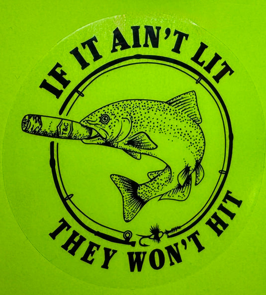 Heritage Trout & Cigars Black Line Full Logo Sticker