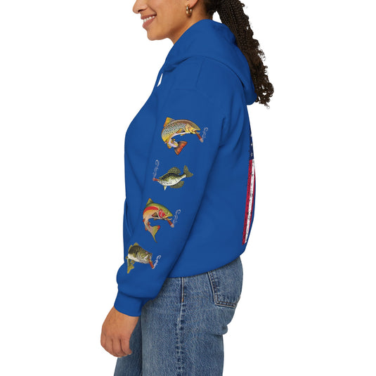 SMOKIN' Skull Mega-Fish Patriot Hoodie