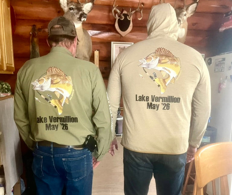 Smokin’ Fish® was honored to be chosen to make the annual shirts for the 30th anniversary of a family and friends walleye outing in Minnesota