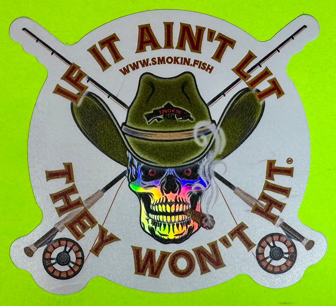 Smokin’ Fish® Metallic Cowboy Smoking Skull