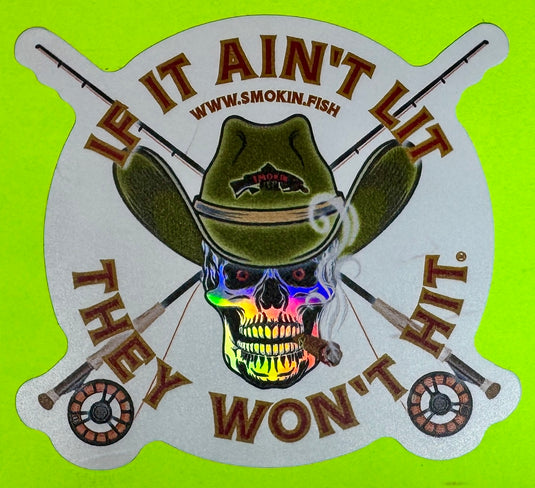 Smokin’ Fish® Metallic Cowboy Smoking Skull